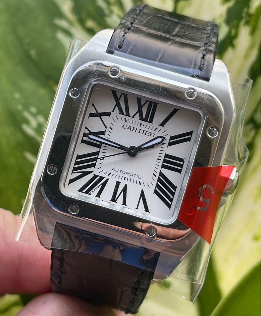 Cartier Santos 100 Stainless Steel Medium Lady M SIZE Preowned like NEW Condition