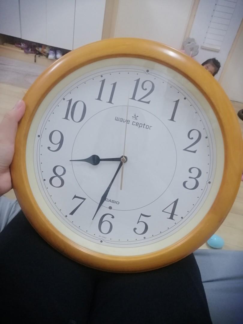 Casio wooden store wall clock