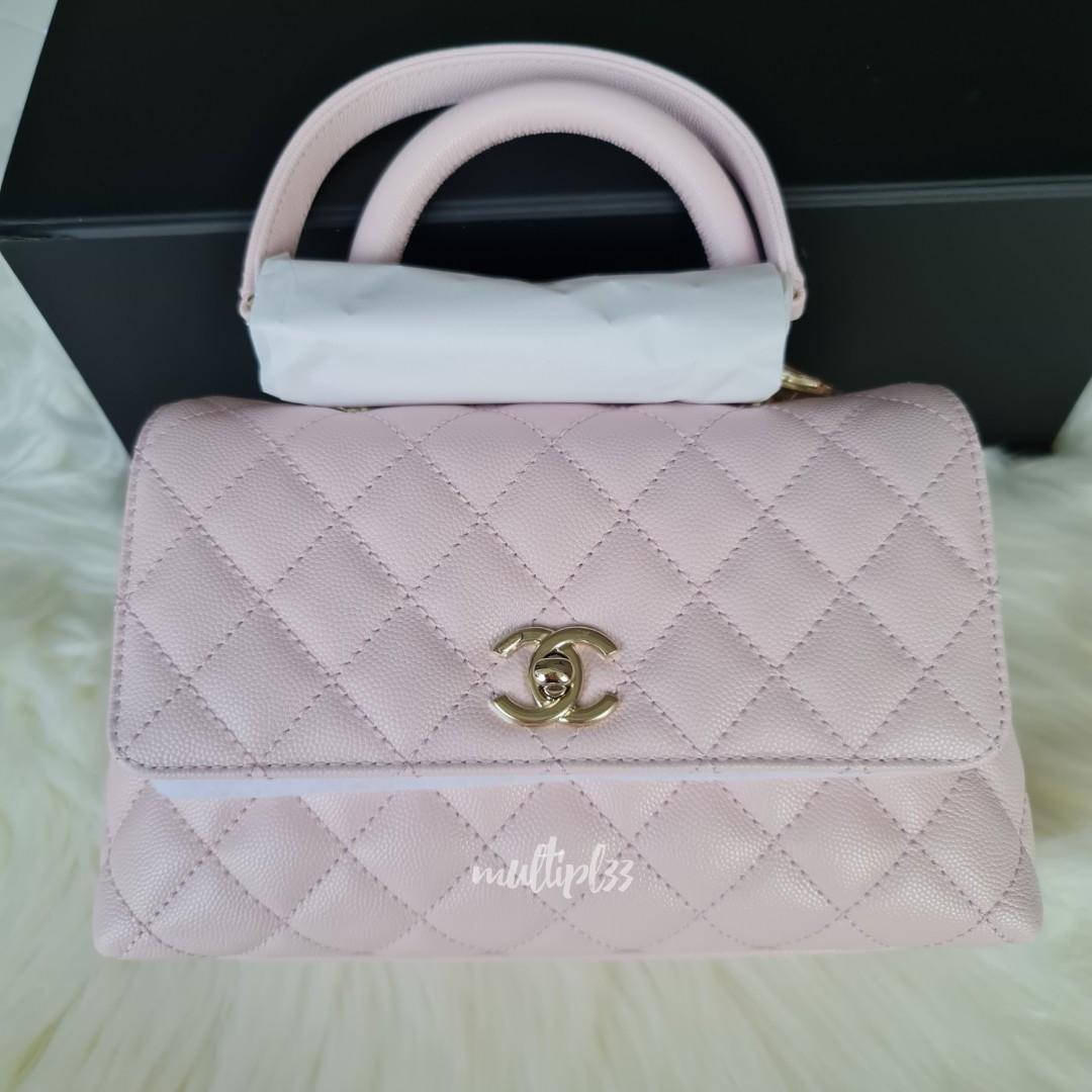 Chanel 22P Pink Coco Handle (24cm), Luxury, Bags & Wallets on Carousell