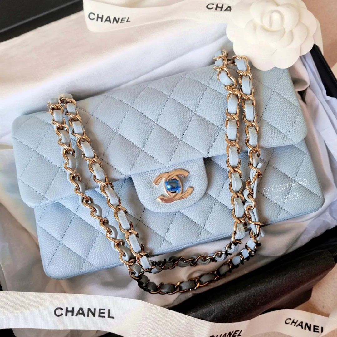 Chanel Light Blue Mini Quilted Leather Flap Bag  Chanel clutch bag Chanel  mini handbag Bags