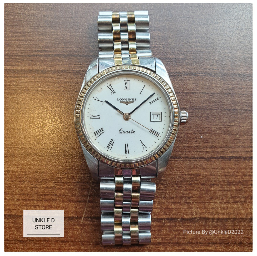 Dress Watch Two Tone L7 631 3 Quartz By Longines, Fesyen Pria, Jam Tangan  di Carousell