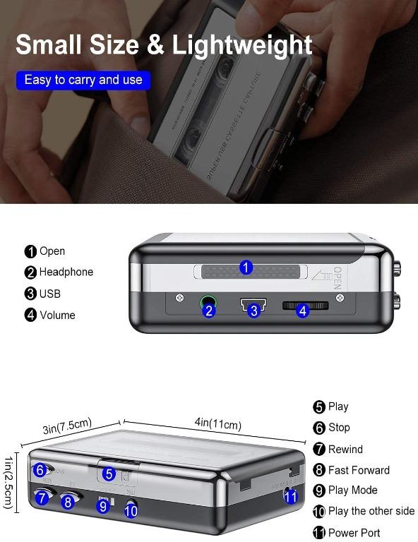 Ezcap USB Cassette Tape to MP3 Converter, Digital Cassette Capture