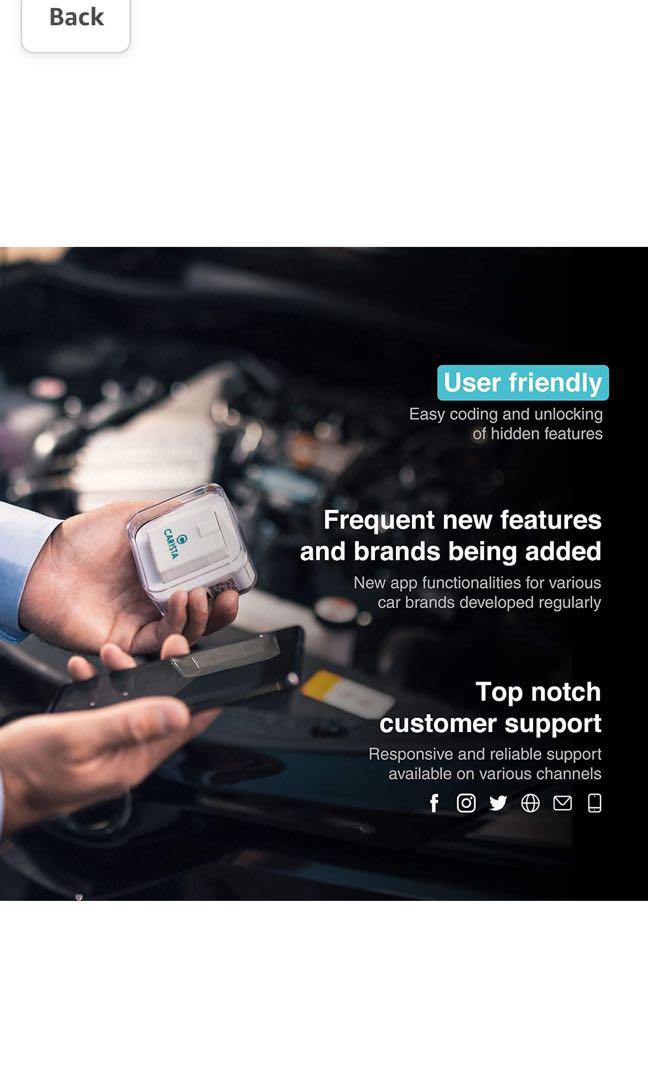 Carista Bluetooth OBD2 Adapter, Scanner and App for iPhone/iPad and Android  New