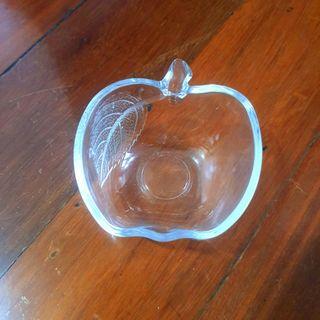 Vintage Glass Apple mini bowl - trinket dish or sauce container
