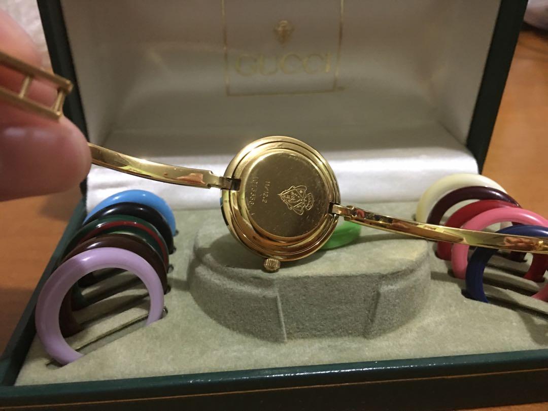 Gucci Bezel Watch (Category: Luxury Watches) located in Quezon City. Submitted by mslen08 (Listing ID 1144202950, Image 3). Description: Own a piece of a limited edition Gucci Bezel watch L200. Selling my almost new Gucci Bezel watch comes complete. 👑Original with serial number at the back of the watch 👑 With rare Cherryline bezel 🍒 Plus silver ring 🩶 💛guaranteed authentic with gucci card💛 RFS: closet clean up What set us apart from other G