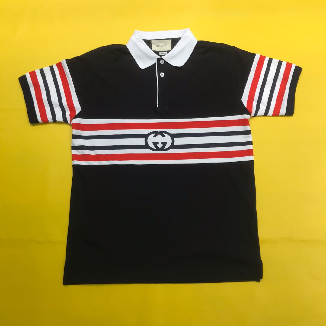 Gucci polo shirt, Fesyen Pria, Pakaian 
