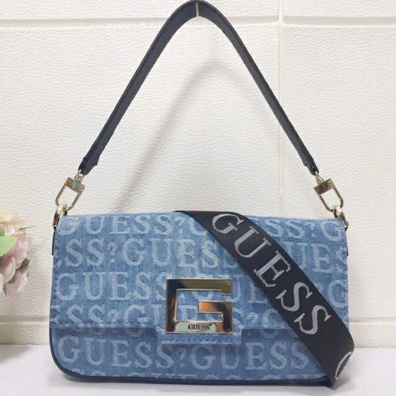 Guess brightside shoulder bag denim discount