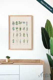 Herbs Plants Poster, Home Printable, Home Prints, Home Wall Art