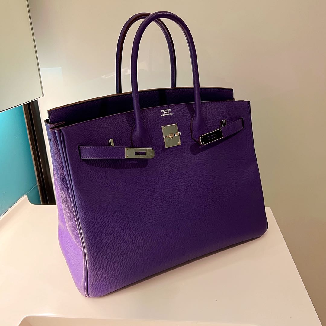 Hermes Birkin 35 Epsom - Violet, Luxury, Bags & Wallets on Carousell