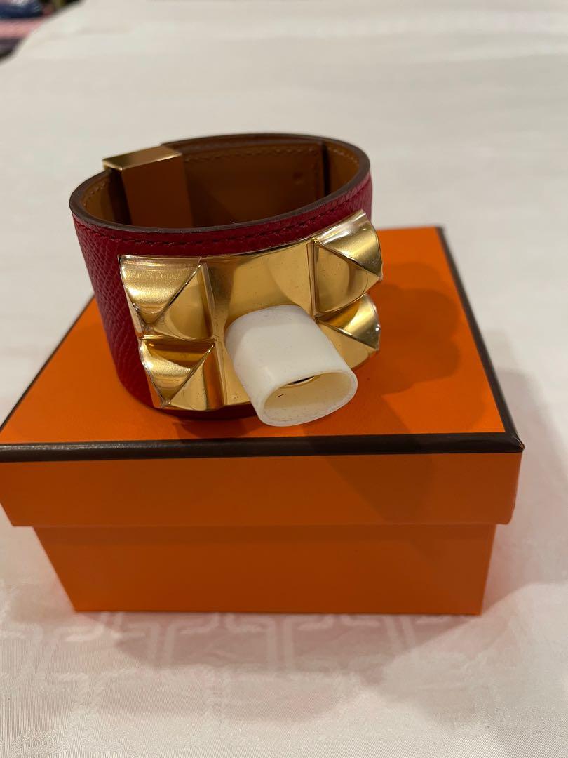 Hermes CDC Rouge Casaque Epsom Gold Hardware BRAND NEW (Category: Bracelets) located in Singapore. Submitted by melodyluxury (Listing ID 1144117209, Image 3). Description: Brand New All seals intact Rouge Casaque with Gold Hardware Epsom leather Comes with full set with receipt No low ballers .