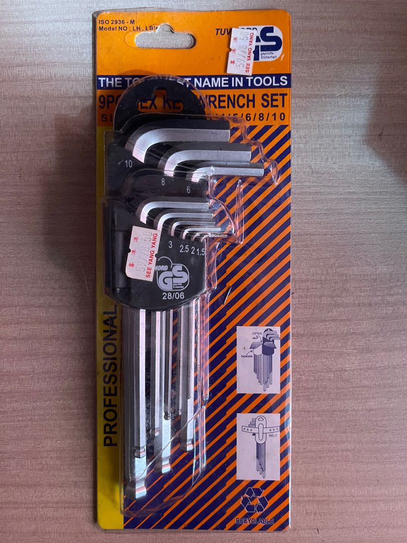Hex key wrench set, Furniture & Home Living, Home Improvement