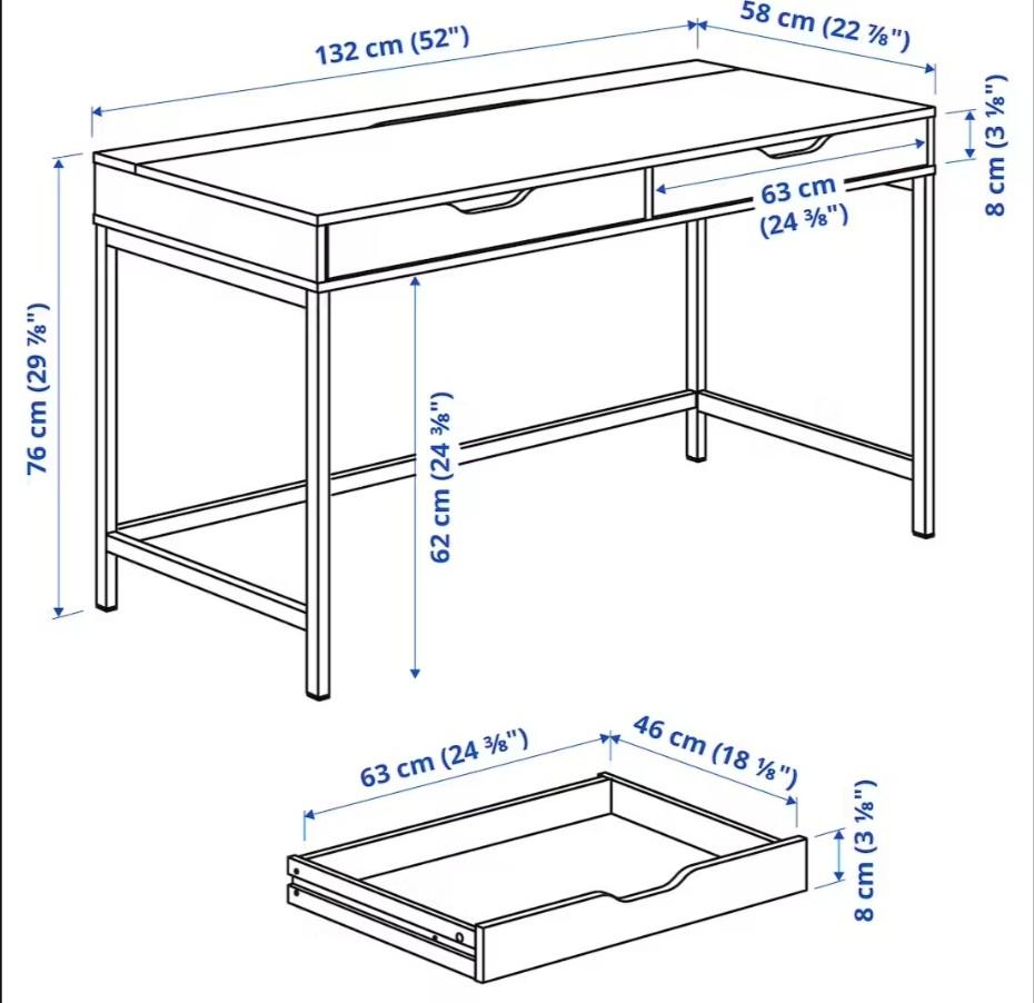 Ikea Alex Computer Desk With Drawers White Furniture And Home Living Furniture Tables And Sets