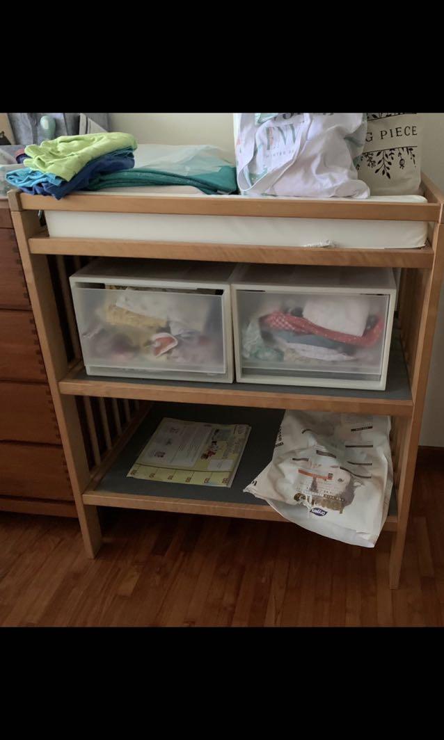 ikea baby changing table/ storage table, Furniture & Home Living