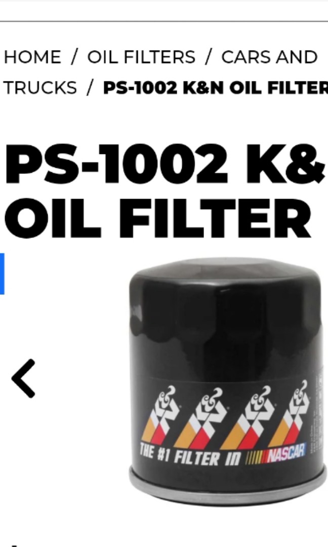 K & N oil filter PS1002, Car Accessories, Accessories on Carousell