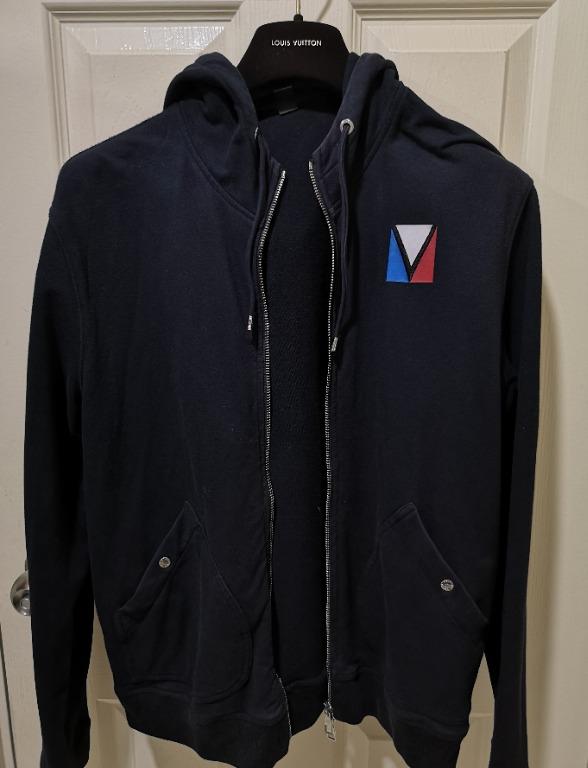 Louis Vuitton Men's Large Navy Blue LV America's Cup Zip Up Jacket