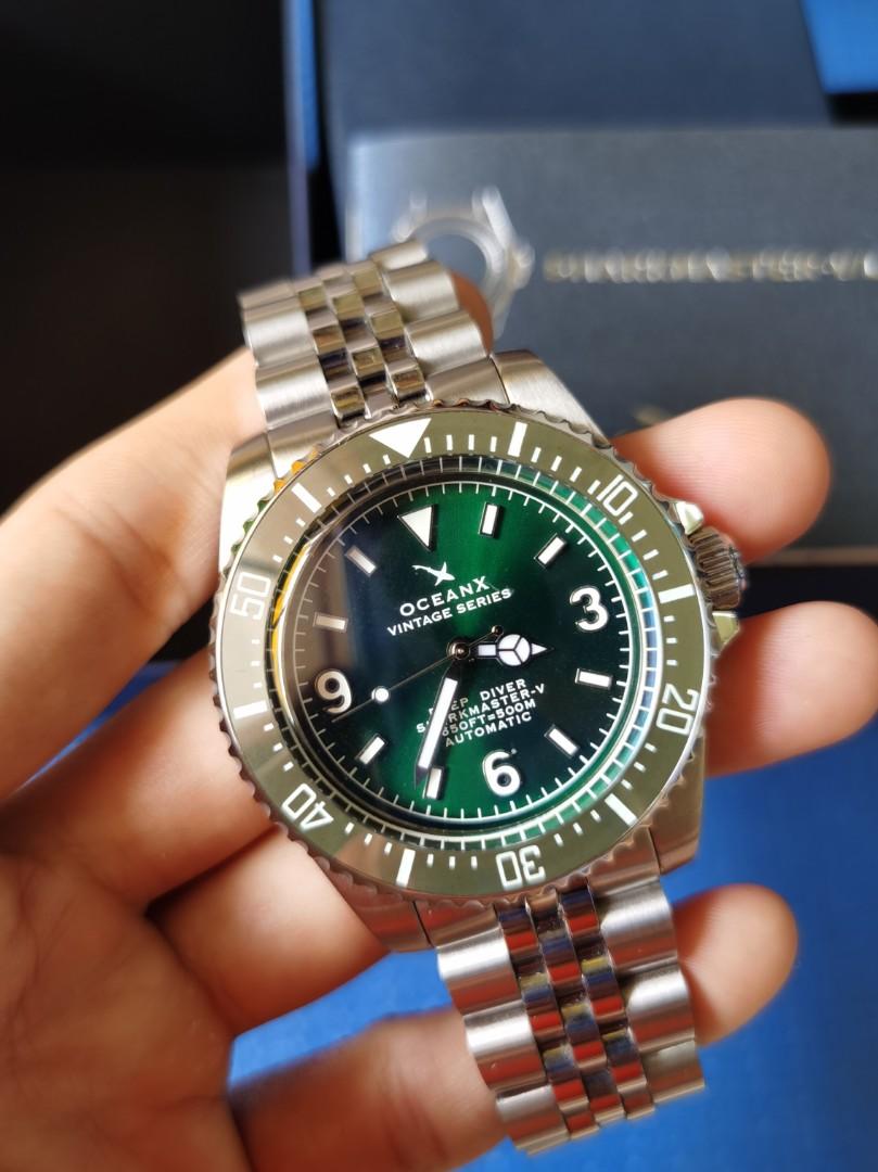 M Store KL OceanX Sharkmaster 42mm Men Green Ceramic Jubilee Seiko Movement