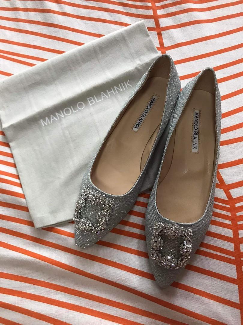 Manolo Blahnik Hangisi Glitter Bride 