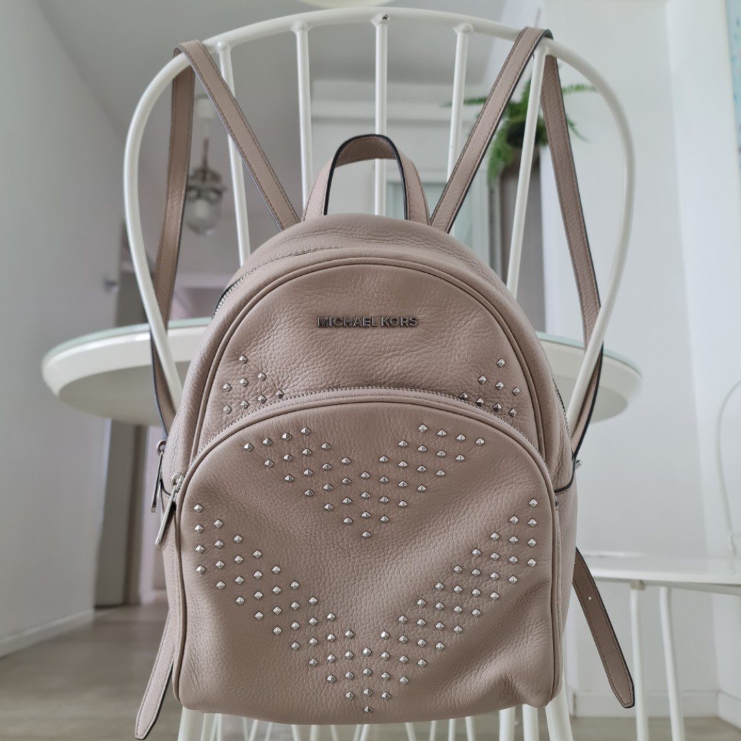 Michael Kors MK Abbey Chervon Stud Leather Backpack Luxury Bags