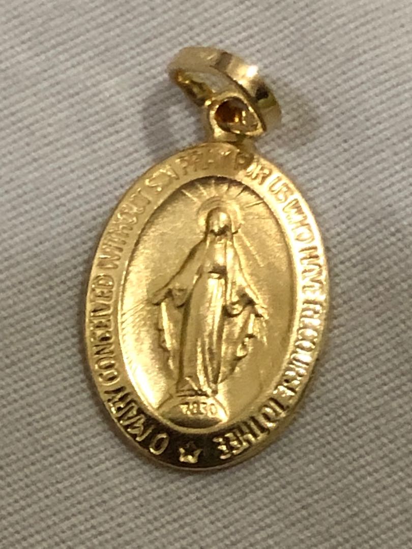 Miraculous Medal Gold Pendant, Women's 