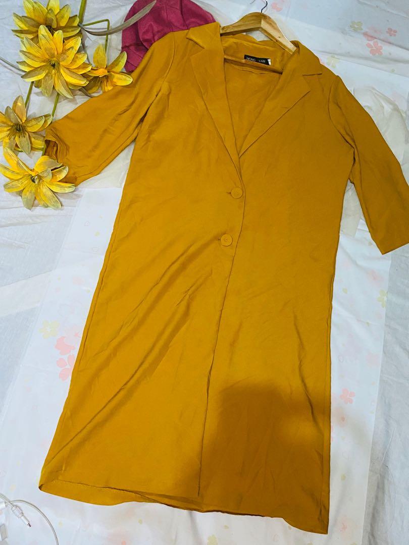 Mustard long blazer, Women's Fashion, Coats, Jackets and Outerwear on ...