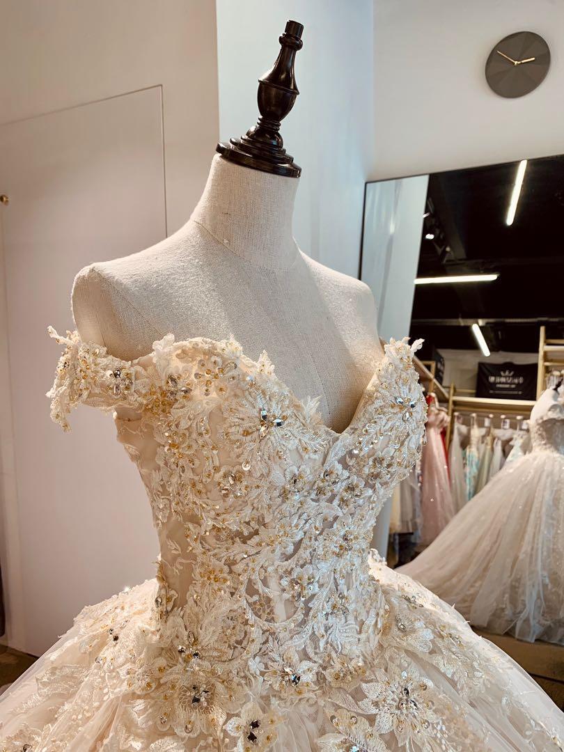 Champagne gold hotsell ball gown