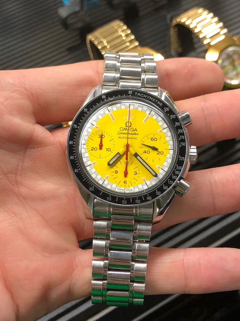Omega speedmaster schumacher yellow online