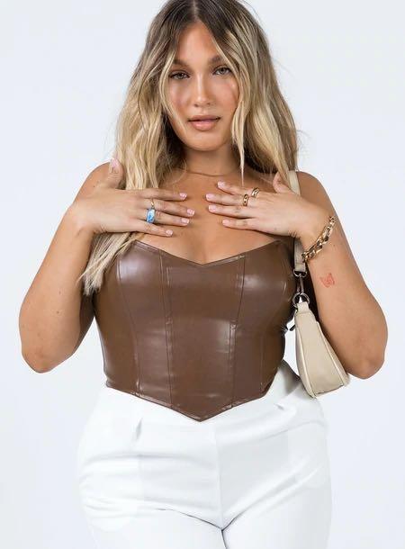 Pu bustier sale