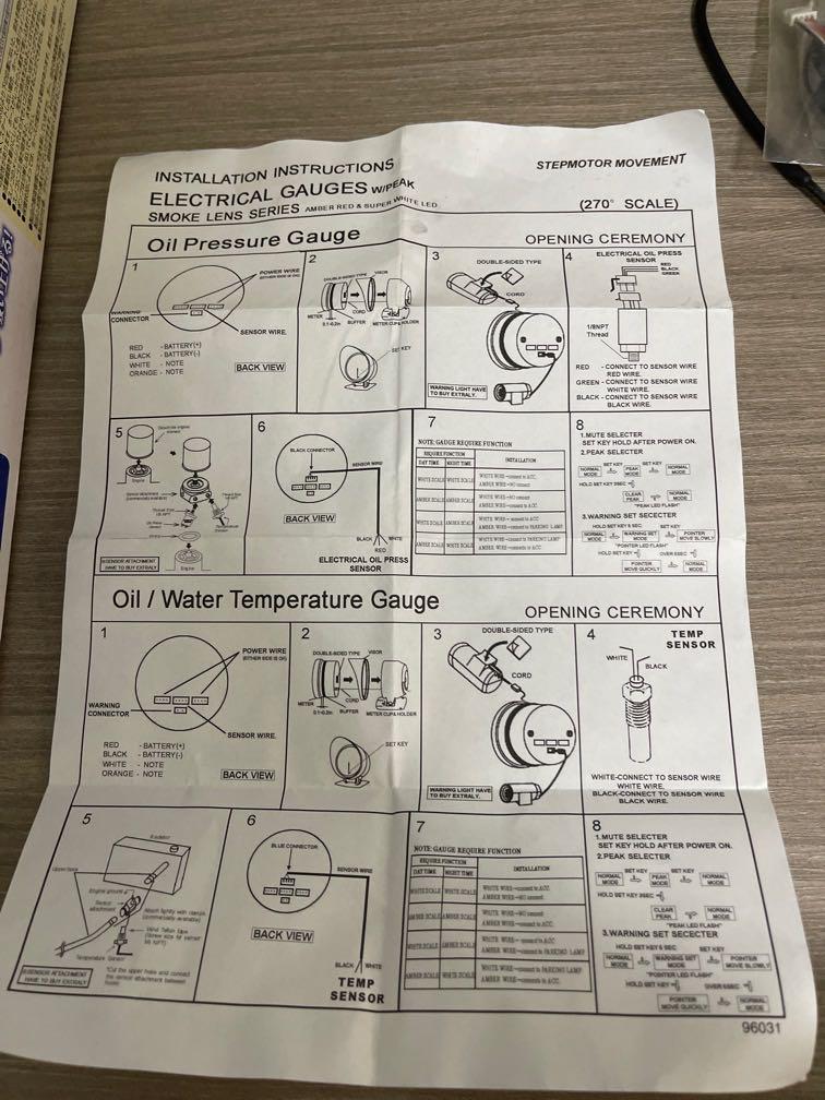 Prosport Oil Pressure Gauge Wiring Diagram Wiring Diagram