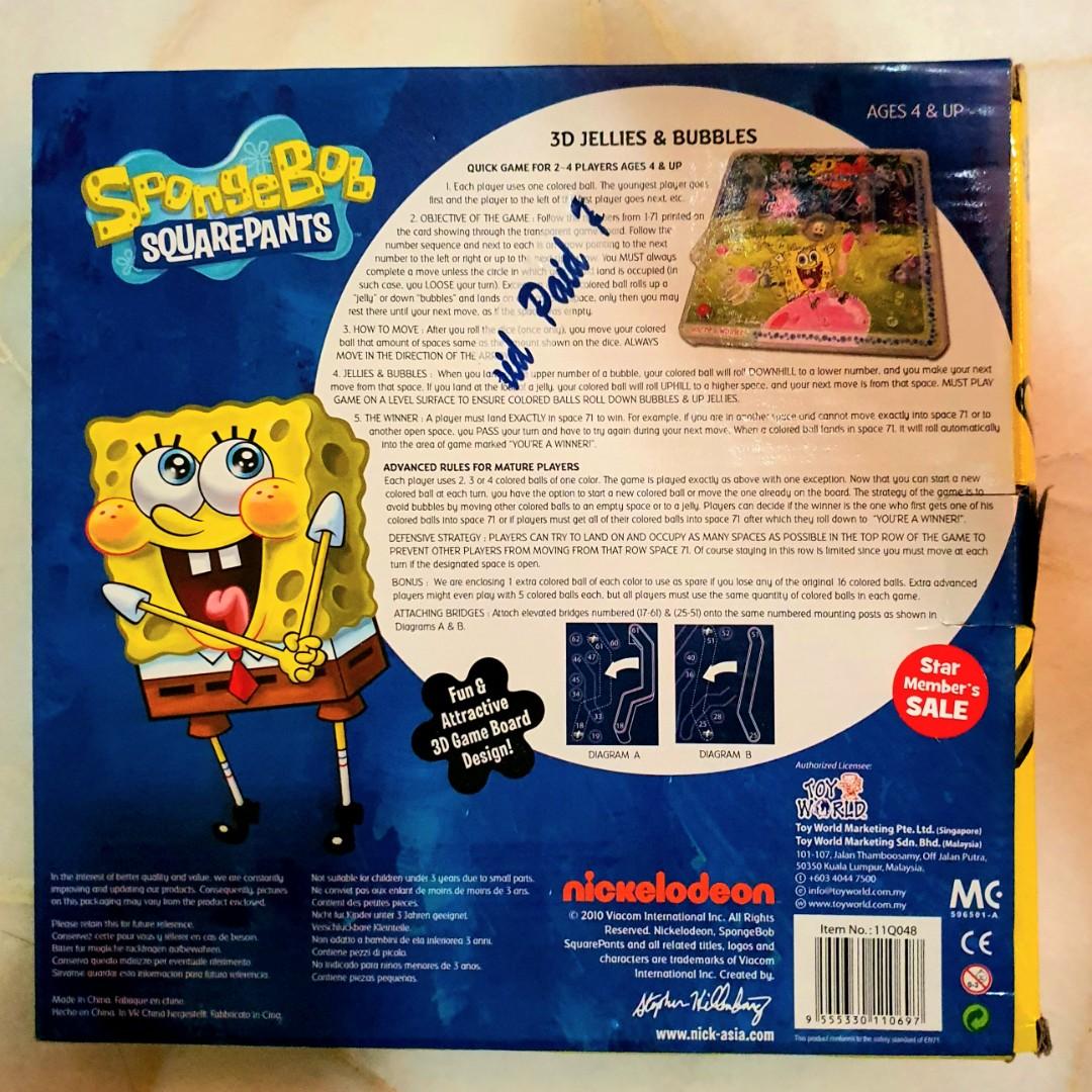 Spongebob Squarepants 3D Jellies and Bubbles puzzle board game snake