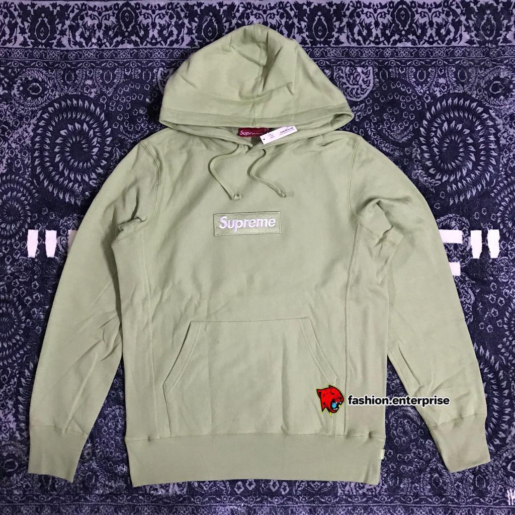 Supreme FW16 Box Logo Hooded Sweatshirt Sage