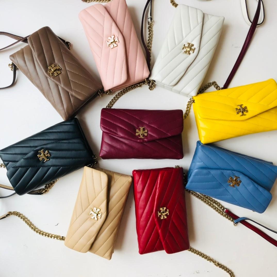 Kira Chevron Chain Wallet, Handbags