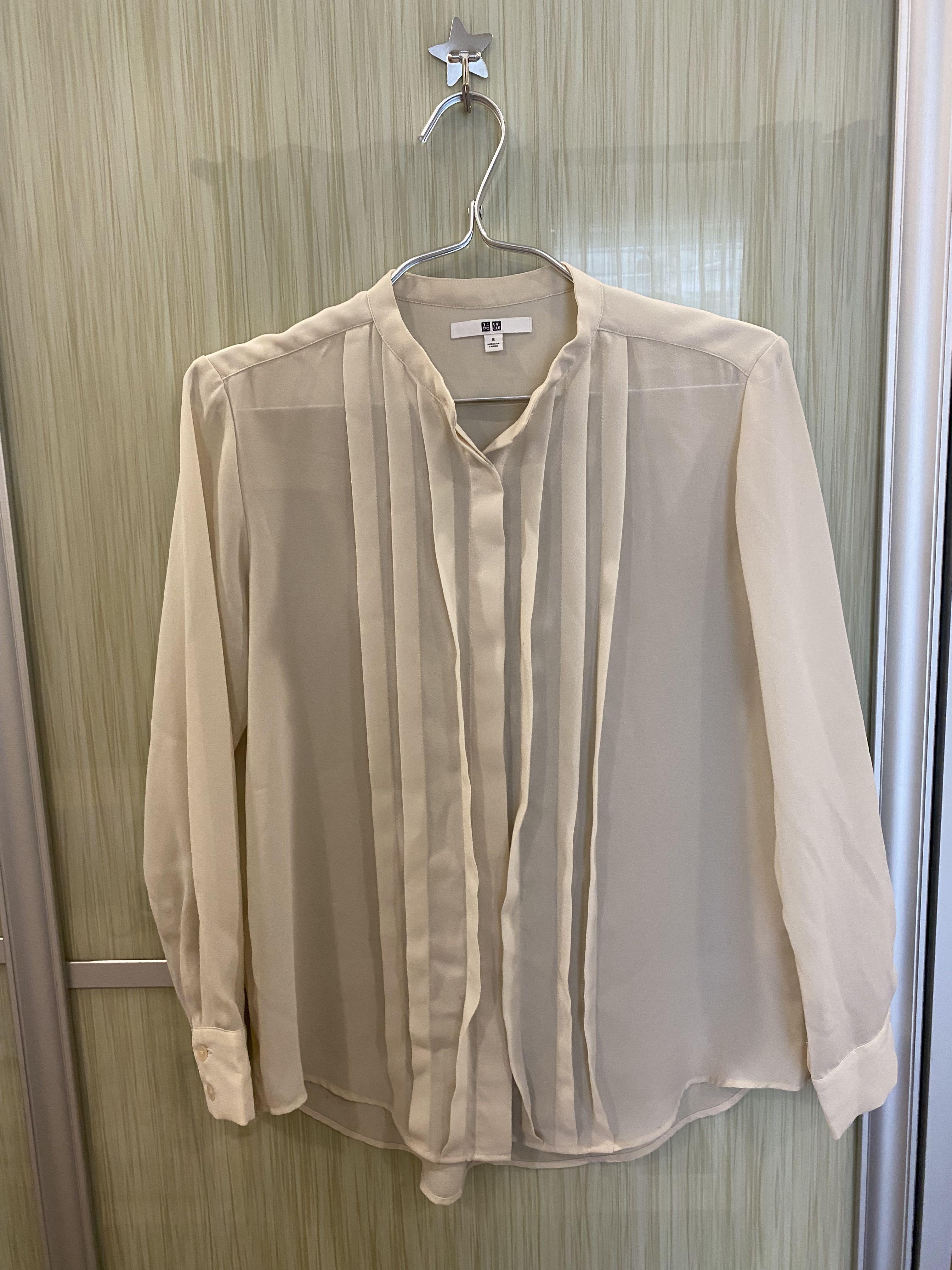 Uniqlo Beige Chiffon Blouse Top for 