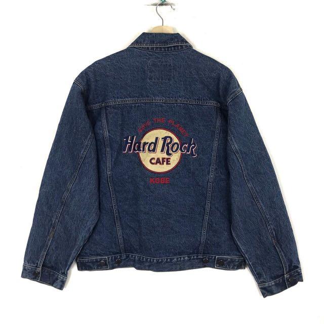 【豊富な在庫】90s Hard Rock CAFE KOBE Denim Jacket 90年代 ハードロックカフェ 神戸 刺繍 デニム ジャケット タイワン製 R86 Sサイズ