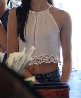 White Crop top blouse with lace