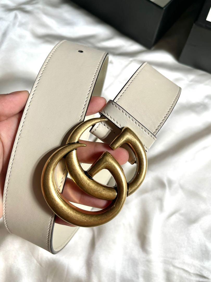 White Gucci Belt, Women's Fashion, Watches & Accessories, Belts on Carousell