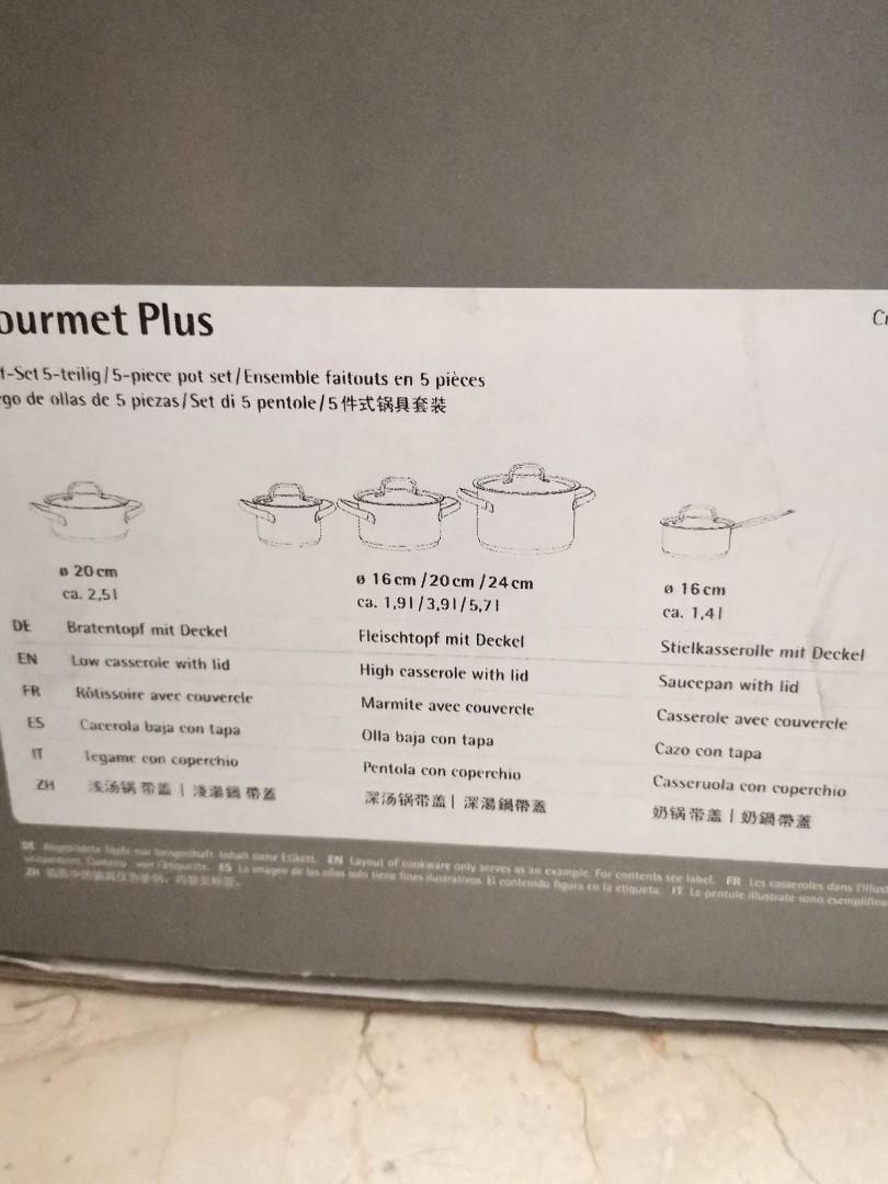 WMF Topf Set Gourmet Plus, Furniture & Home Living, Kitchenware