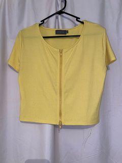 Yellow two way zip shirt