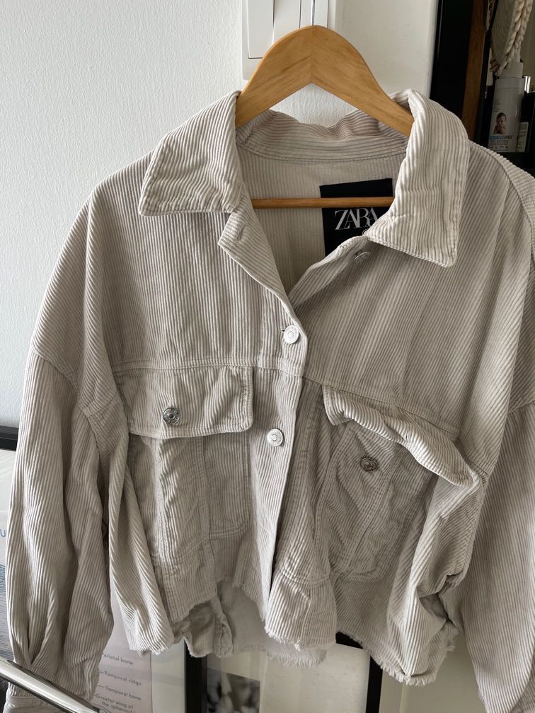 zara cream shirt jacket