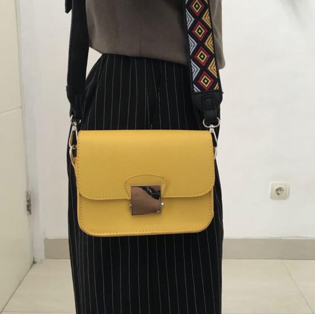 Zara yellow sling top bag