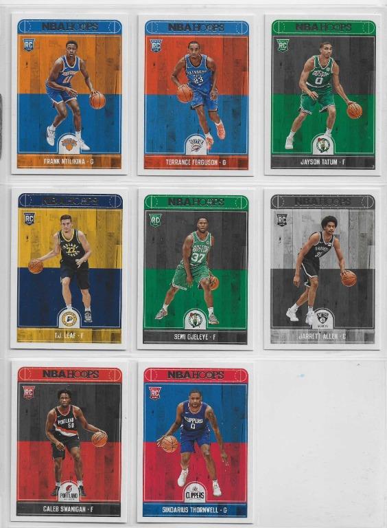 17 Piece Set of NBA Hoops Rookie Cards 2017-18 (VF-NM) (Category: Raw Singles) located in Manila. Submitted by jinkinpark (Listing ID 1144291957, Image 2). Description: For sale is a 17 piece set of NBA Hoops Rookie Cards (2017-18) NBA cards. The cards are in Very Fine to Near Mint in condition and comes in a card sleeve..