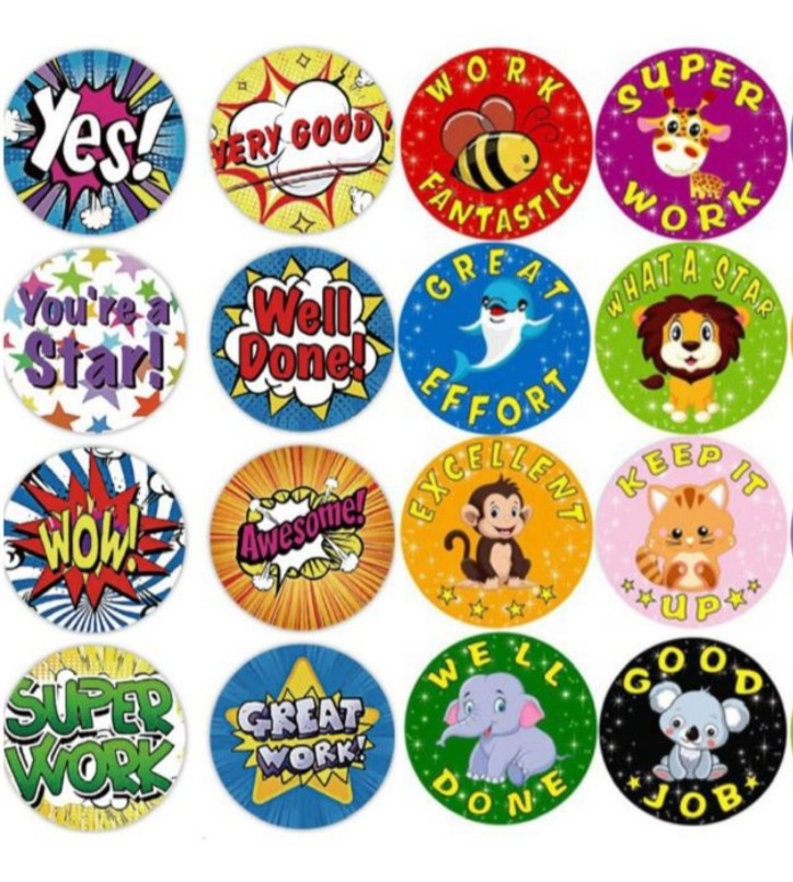 2.5cm Motivational Reward stickers for kids, Hobbies & Toys, Stationery