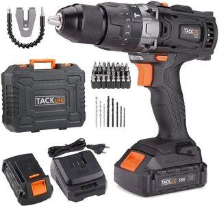 TOYOTERU 4.8V Electric Cordless Screwdriver with 800 mAh NiCad Battery & 12 Piece Screwdriver and Wood Drill Bit Assortment 