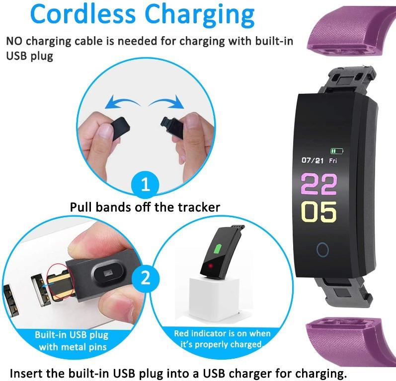 6E Oumuele Fitness Tracker Hr, Kids Activity Tracker Watch Android with Heart Rate Monitor, Fit