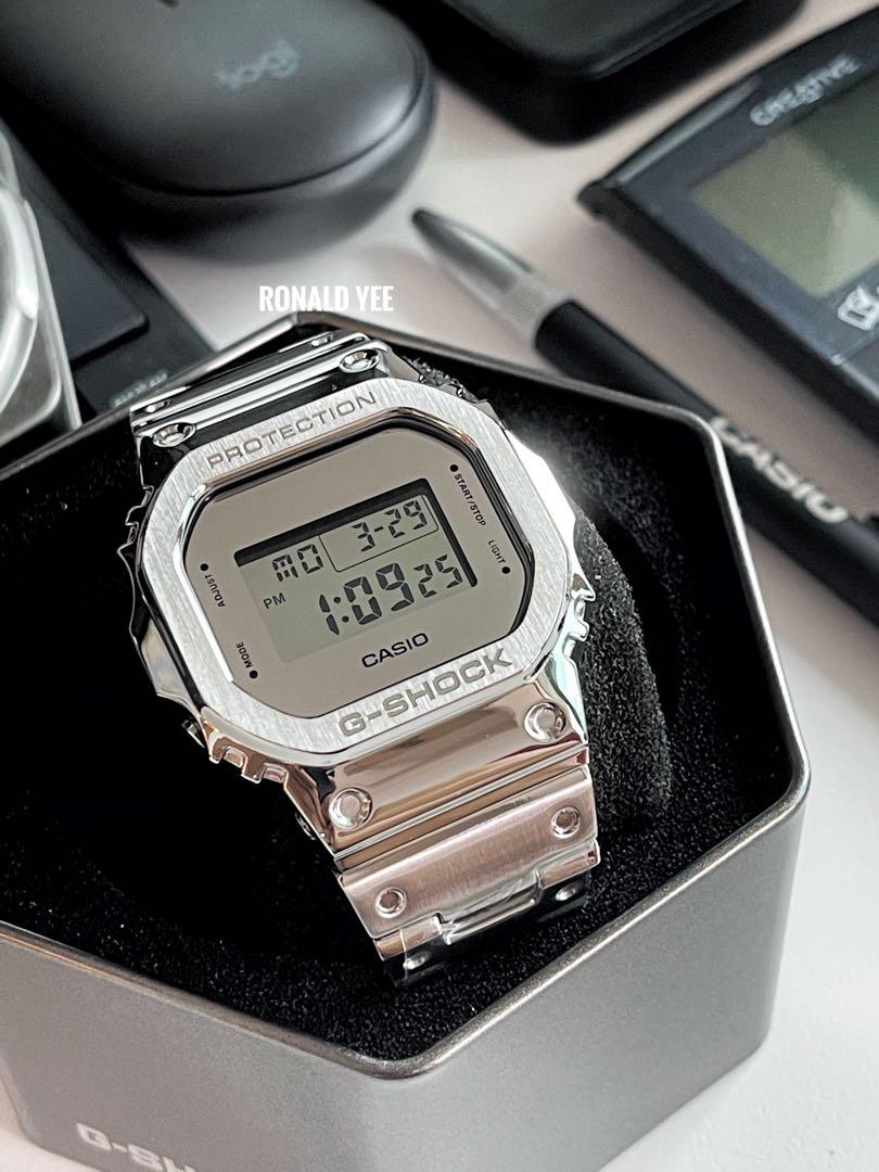 AUTHENTIC DW 5600 IN FULL STAINLESS STEEL BEZEL AND BRACELET METAL GSHOCK