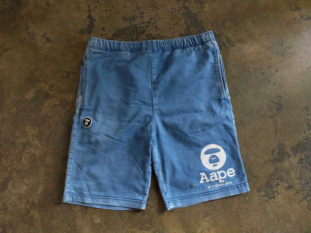 Aape by A Bathing Ape denim shorts, Men's Fashion, Bottoms, Shorts