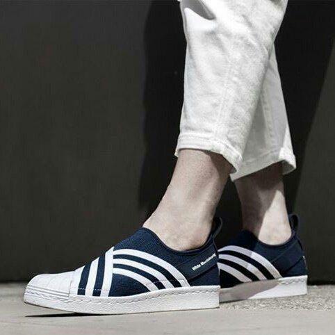 Adidas white mountaineering superstar slip on top