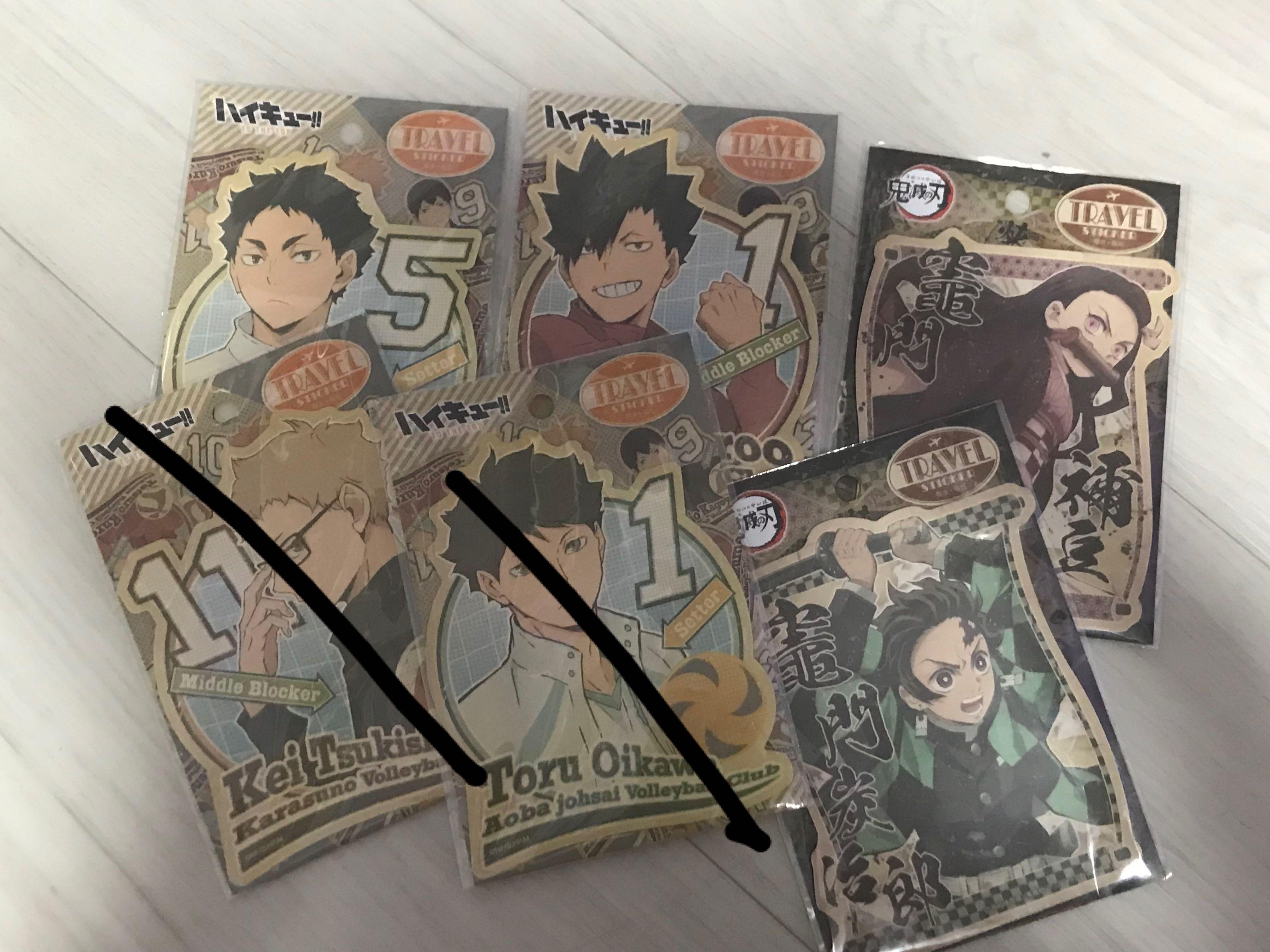 Anime stickers (merch) haikyuu and demon slayer, Hobbies & Toys,  Memorabilia & Collectibles, Fan Merchandise on Carousell