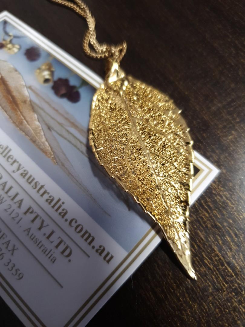 Gold plated eucalyptus top leaf