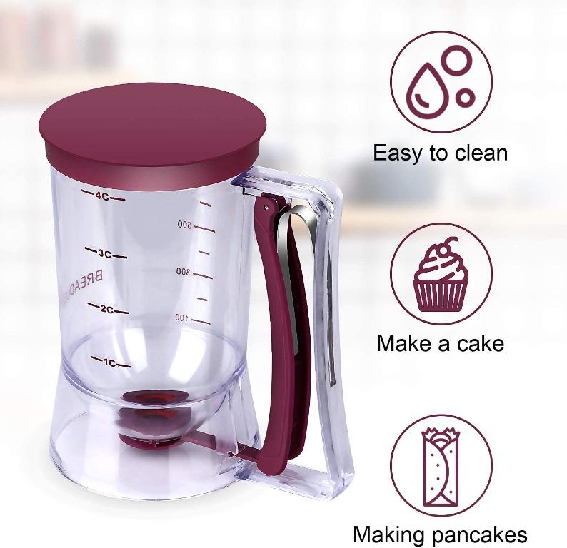 Pancake Batter Dispenser Tool Cupcake Cake Dispenser Perfect for Baking  Cupcakes Waffles Cakes and Muffins with Measuring Label Easy to Clean