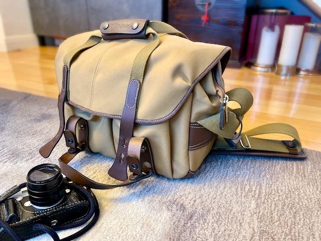 Billingham 307 Camera Bag Khaki FibreNyte and Chocolate Leather